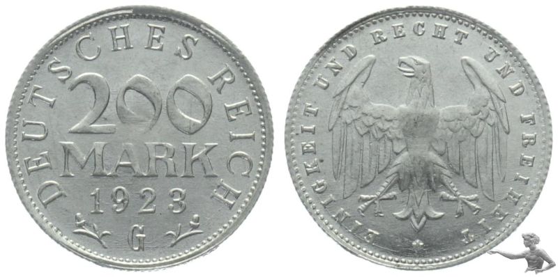 Weimarer Republik 200 Mark 1923 G